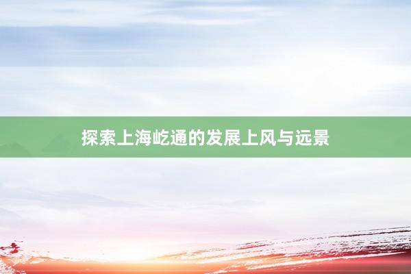 探索上海屹通的发展上风与远景